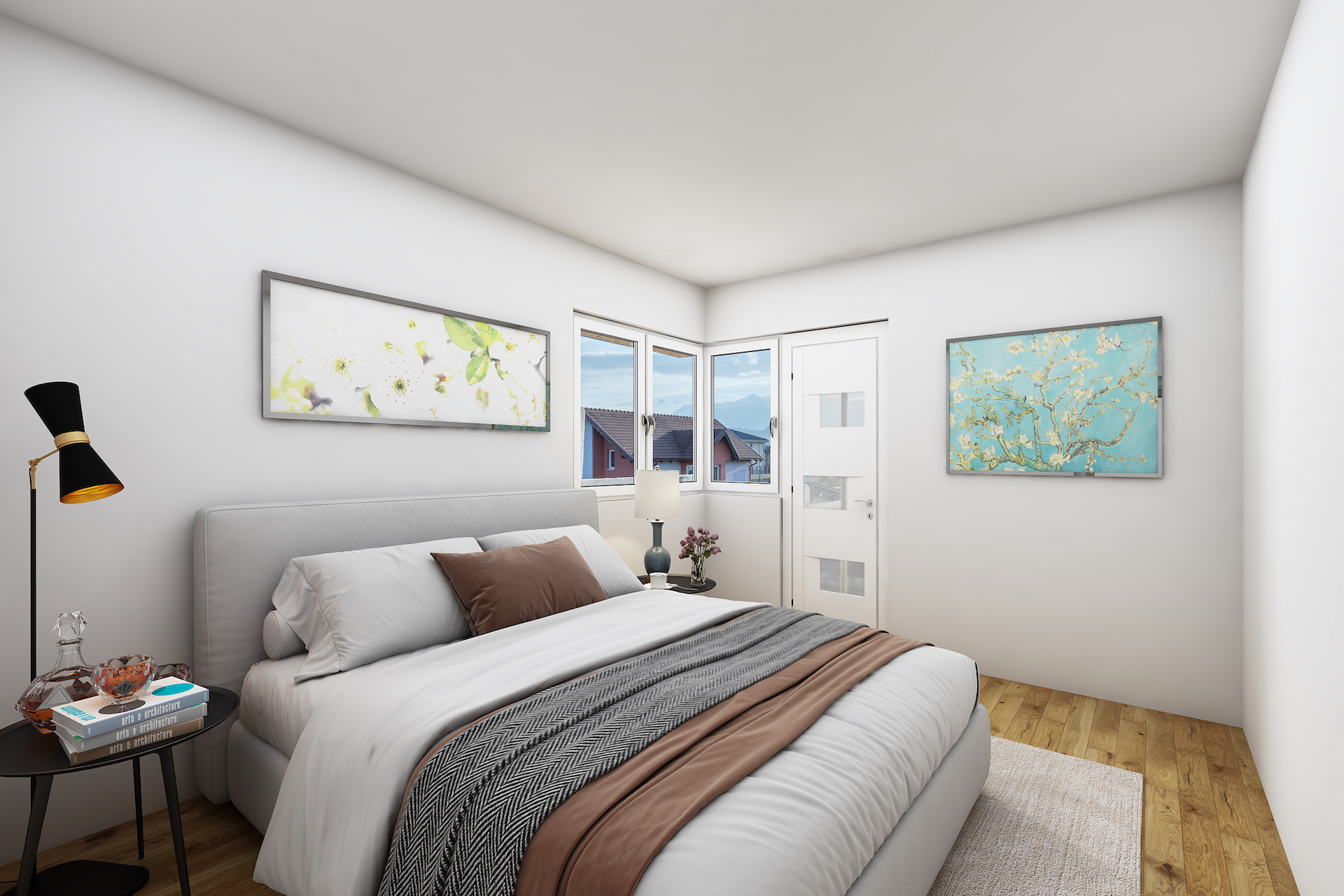 Cozy Living with Bookshelf